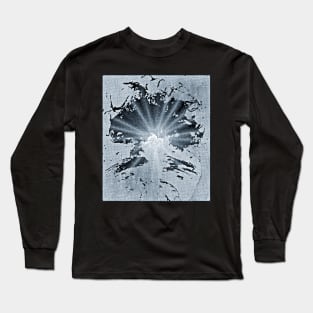 Textured Tree In Blue- The Tree Of Light. Long Sleeve T-Shirt